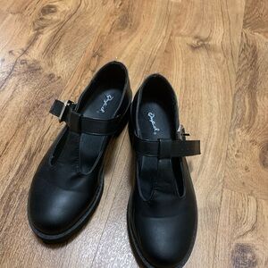 Qupid Black Strap Loafers